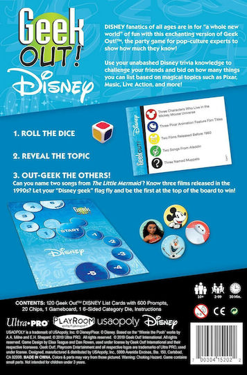 Board Game Disney Party Game Geek Out! for 2+ Players 10+ Years Old (EN) USAopoly