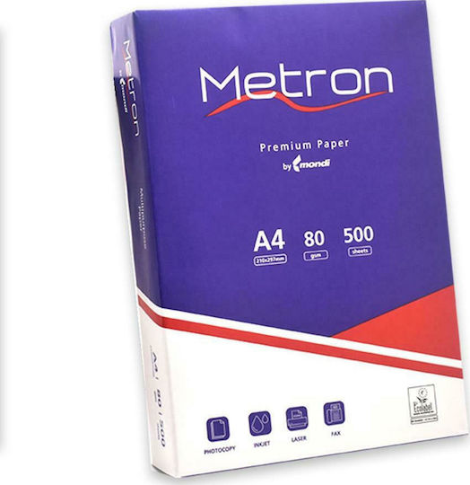 Metron Metron Premium Paper 80gr/m² A4 500 φύλλα