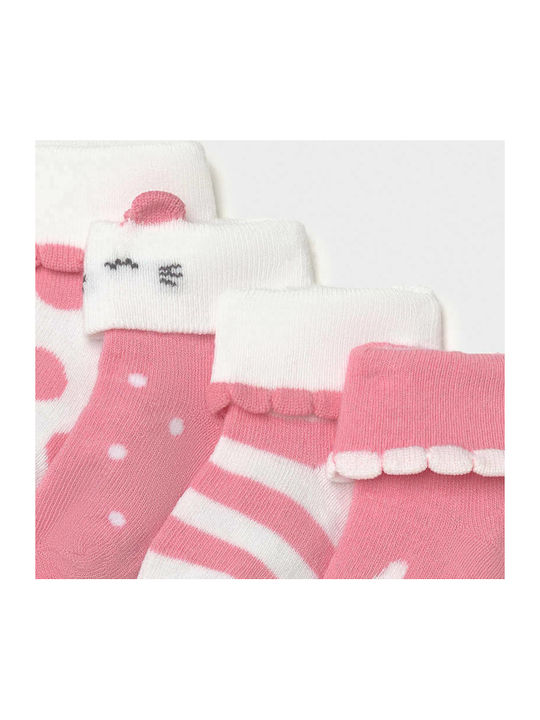 Mayoral Girls 4 Pack Ankle Socks Pink