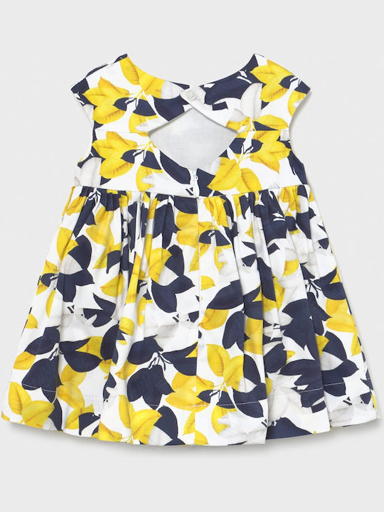 Mayoral Kids Dress Satin Floral Sleeveless Multicolour