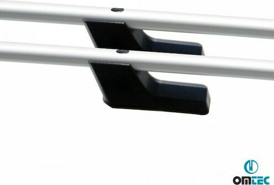 Omtec Μπάρες Οροφής Αλουμινίου για Fiat Fullback Mitsubishi L200 για Αυτοκίνητα με Εργοστασιακές Μπάρες (Σετ με πόδια) Ασημί