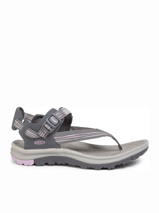 Terradora Ii Toe Post Women's Flat Sandals Sporty in Gray Color
