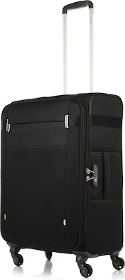 Samsonite Citybeat A760 Medium Travel Suitcase Fabric Black with 4 Wheels Height 66cm.
