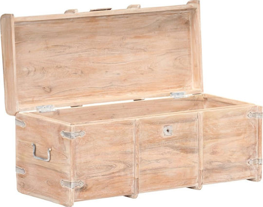 vidaXL Dekorative Truhe Hölzernes Beige 90x40x40cm