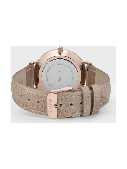 Cluse Watch with Beige Leather Strap