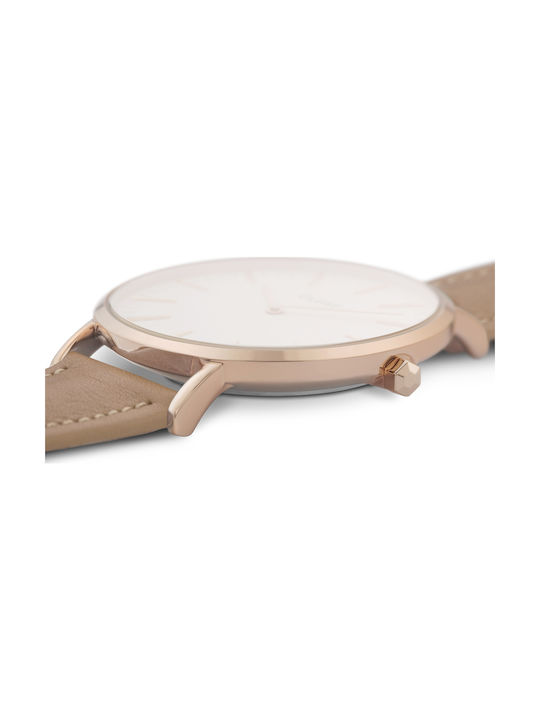 Cluse Watch with Beige Leather Strap