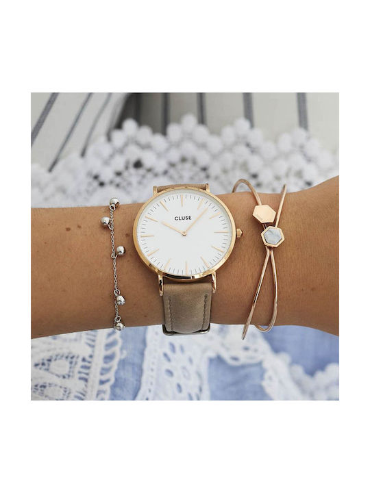 Cluse Watch with Beige Leather Strap