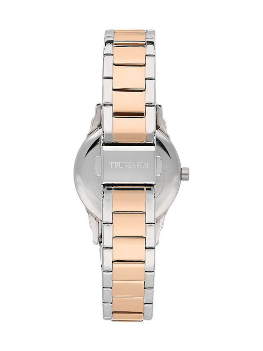 Trussardi T-Bent Γυναικείο Ρολόι 32mm Μπαταρίας με Ασημί Μεταλλικό Μπρασελέ