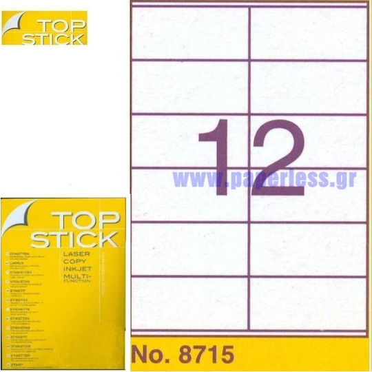 Topstick 1200 Self-Adhesive Rectangular A4 Labels 105x48mm