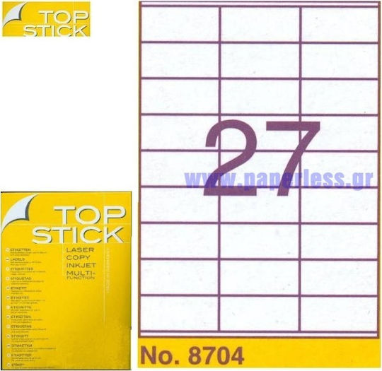 Topstick 2700 Αυτοκόλλητες Ετικέτες Α4 Ορθογώνιες 70x32mm