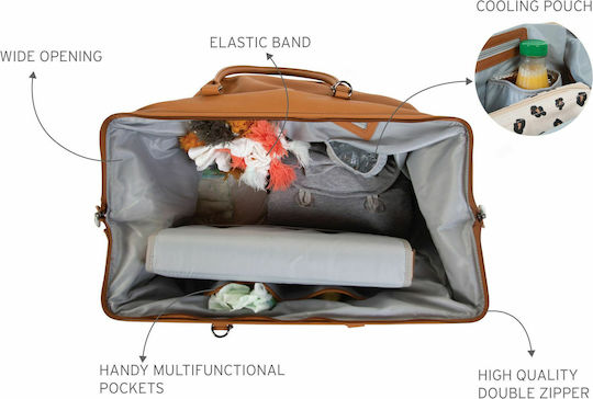 Childhome Shoulder/Hand Diaper Bag Mommy BR74393 Leatherlook Brown 55x30x30cm.