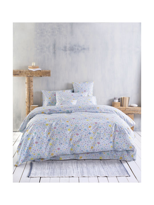 Rythmos Kids Quilt Set Single with Pillowcase Glow Blue 160x240cm