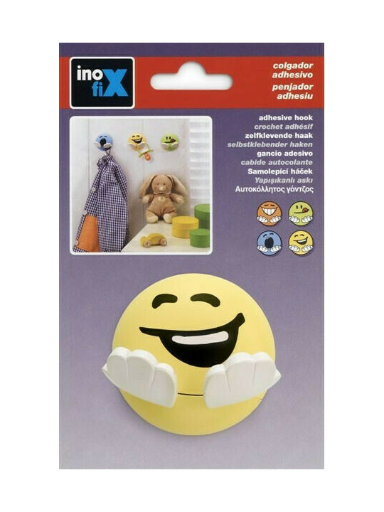 Inofix Cuiere pentru Copii Multi Hook Autocolant Plastic Galben 6.5x6.5x4.7εκ. 1buc