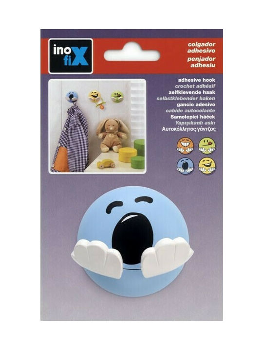 Inofix Kinder Wandhaken Mehrfachhaken Selbstklebend Kunststoff Blue 6.5x6.5x4.7εκ. 1Stück