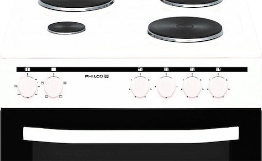 Philco ET 640 W Κουζίνα 62lt με Εμαγιέ Εστίες Π59.8εκ. Λευκή