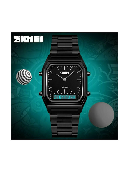 Skmei Watch Battery with Black Metal Bracelet