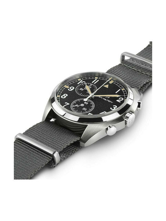 Hamilton Pilot Battery Watch with Fabric Strap Gray