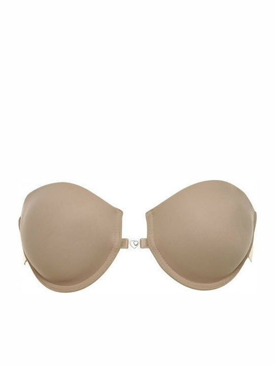Lynette Μπεζ Strapless Σουτιέν χωρίς Ενίσχυση