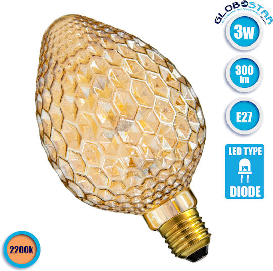 GloboStar LED крушка 3W 170mm за фасунга E27 Топло бяло 300лм