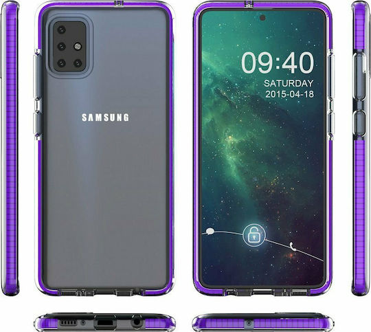 Hurtel Spring Umschlag Rückseite Silikon Fuchsie (Galaxy A51)