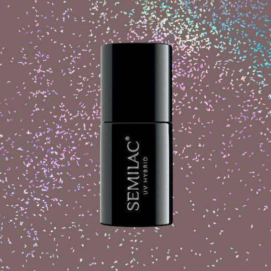 Semilac Classic Semi-Permanent Nail Polish Shimmer Dust Brown 322 7ml 1pcs
