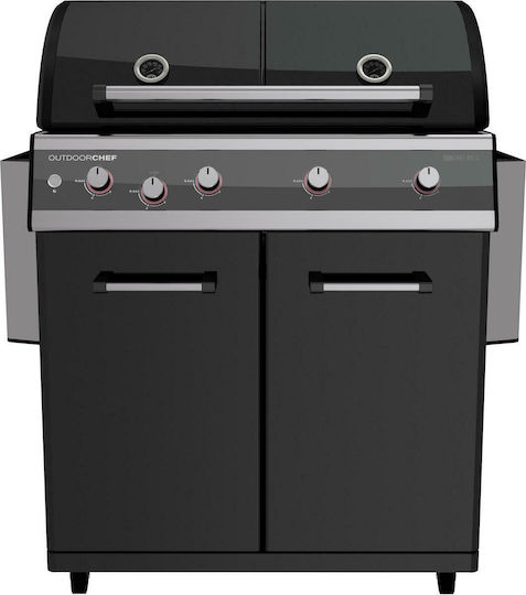 Outdoorchef Dualchef 425 G Ψησταριά Υγραερίου Μαντεμένιας Σχάρας 81.2x44εκ. με 4 Εστίες 16kW και Πλαϊνό Μάτι 3.4kW