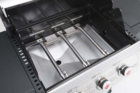 Landmann Miton PTS 3.1 Gasgrill Gusseisen Rost 59cmx45.5cmcm mit 3 cm 10.5kW und Seitenbrenner