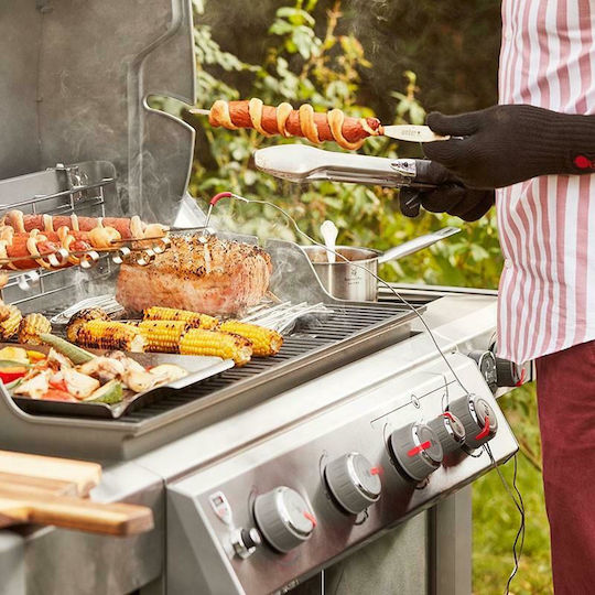 Weber Genesis II SP-435 Газово Барбекю Чугунена Решетка 86брx48брсм. с 4 бр 14.07кВт и Страничен Нагревател