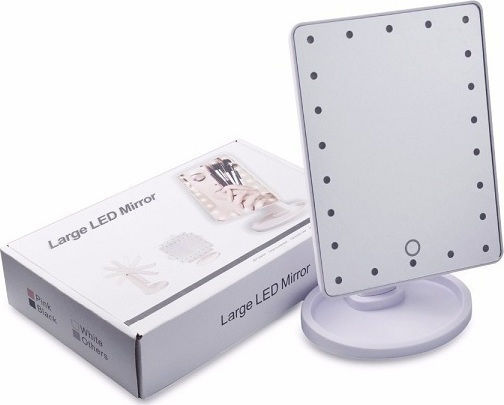 Makeup Mirror Tabletop with Light 16.5x21.5cm White