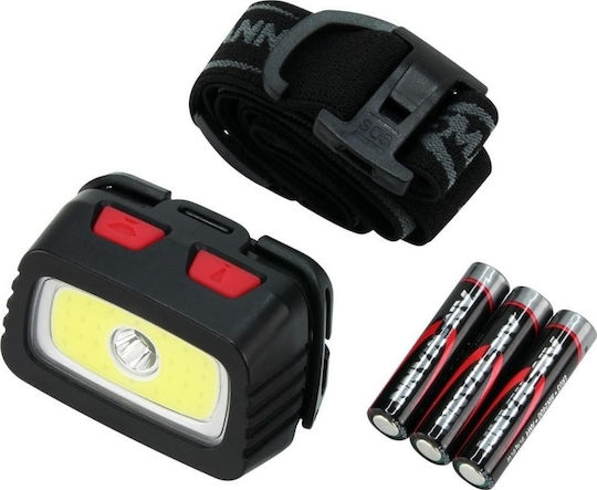 Ansmann Stirnlampe LED IPX4 Doppelte Funktion mit maximaler Helligkeit 185lm Schwarz