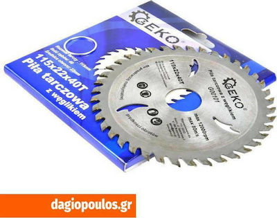 Geko G00101 Cutting Disc Wood 115mm with 40 Teeth 1pcs