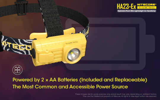 NiteCore Explosionsgeschützt Stirnlampe LED IP67 mit maximaler Helligkeit 100lm Ha23ex Schwarz