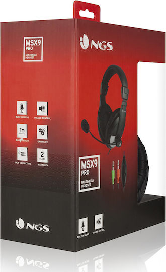 NGS MSX9 Pro Over Ear Multimedia Ακουστικά με μικροφωνο και σύνδεση 3.5mm Jack