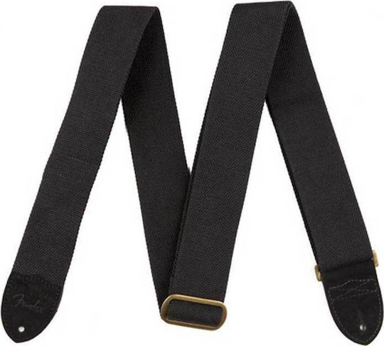 Fender Cotton Leather Gitarre Gurt Schwarz