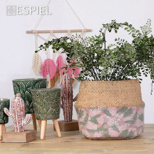 Espiel Decorative Cactus Cactus made of Ceramic Material Pink 12x10x19cm 1pcs