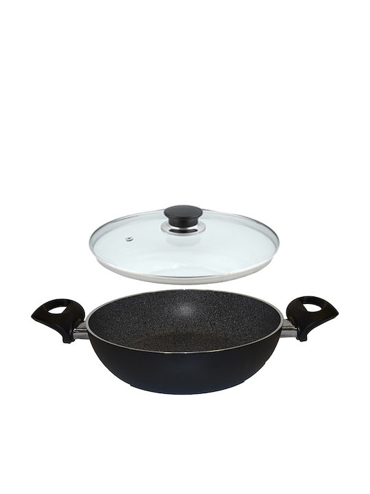 Ballarini Bologna Granitium Saute Pan Made of Aluminum with Lid with Stone Coating 28cm