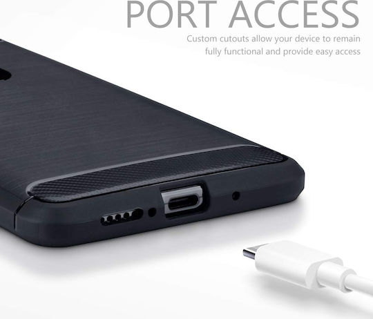 Terrapin Carbon Fibre Back Cover Σιλικόνης Μαύρο (Huawei Mate 20)