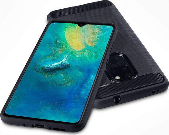 Terrapin Carbon Fibre Back Cover Σιλικόνης Μαύρο (Huawei Mate 20)