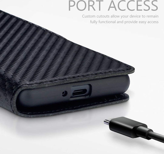 Terrapin Low Profile Carbon Brieftasche Synthetisches Leder Schwarz (Xperia XZ2 Kompakt)