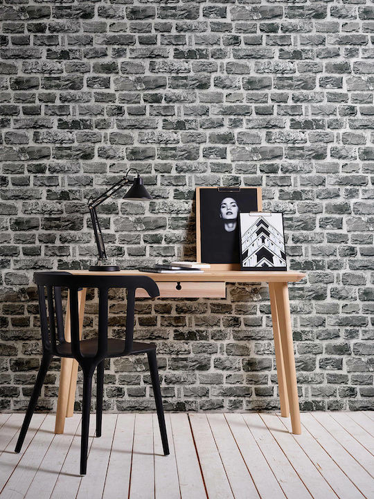 Wall Wallpaper Brick Vinyl Gray 1000x53cm Washable