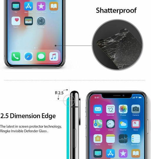 Ringke 3x Shatterproof Tempered Glass (iPhone X / XS)