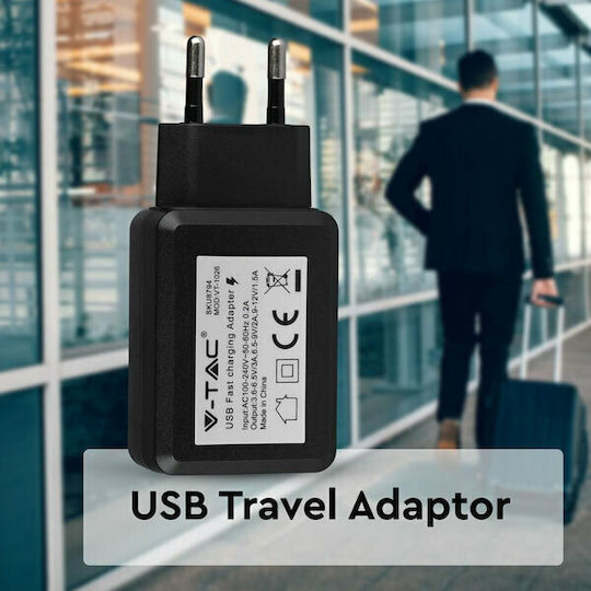 V-TAC Incarcător Fără Fir Cu Port USB-A 18W Negru (VT-1026)