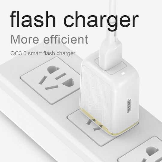 Joyroom Φορτιστής Χωρίς Καλώδιο με 2 Θύρες USB-A Λευκός (L-2A12Z)