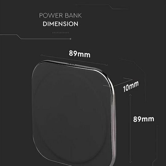 V-TAC Ασύρματος Φορτιστής (Qi Pad) 10W Μαύρος (VT-3525)