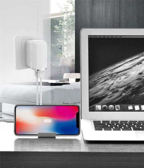 Ldnio Φορτιστής με 2 Θύρες USB-A και Καλώδιο Lightning 30W Quick Charge 3.0 Λευκός (A2502Q)