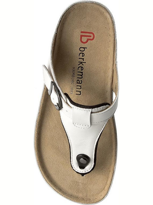 Mila Leather Women's Flat Sandals Anatomic in White Color