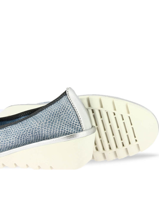 A206/22 Damen Slip-Ons aus Kunstleder Blau