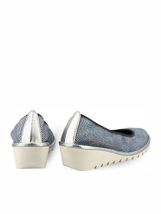 A206/22 Damen Slip-Ons aus Kunstleder Blau