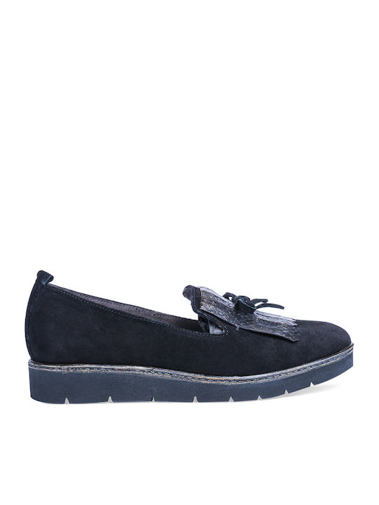 Tamaris Leather Women's Moccasins in Black Color