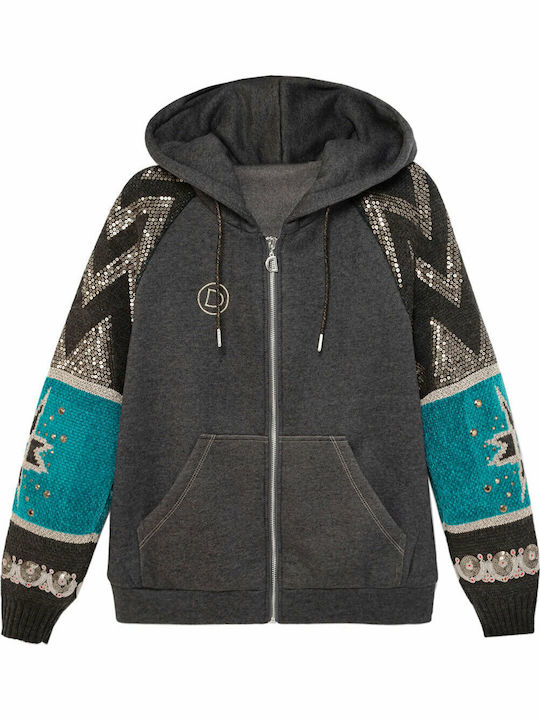 Turkana Women's Sweatshirt Jacket Hooded Gray